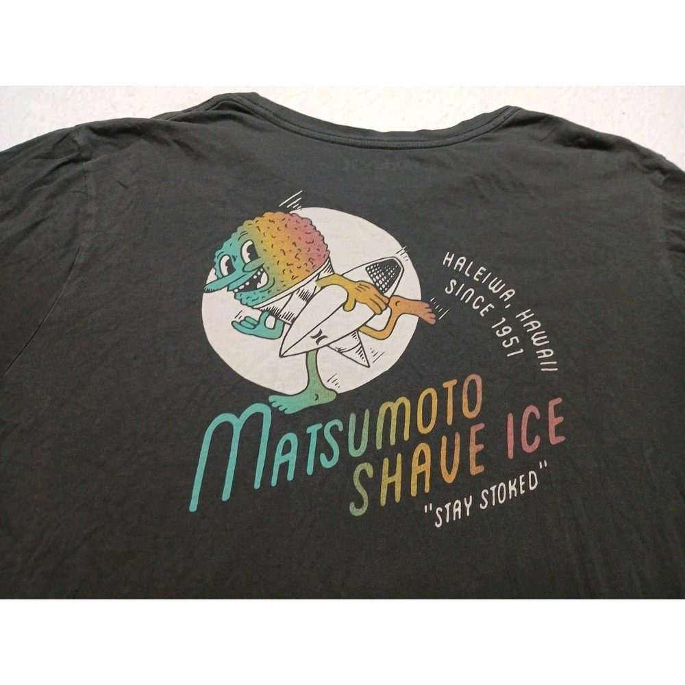 Hurley Matsumoto Shave Ice Shirt Mens Size Large Black Hawaii Surf Graphic Tee - Picture 6 of 8